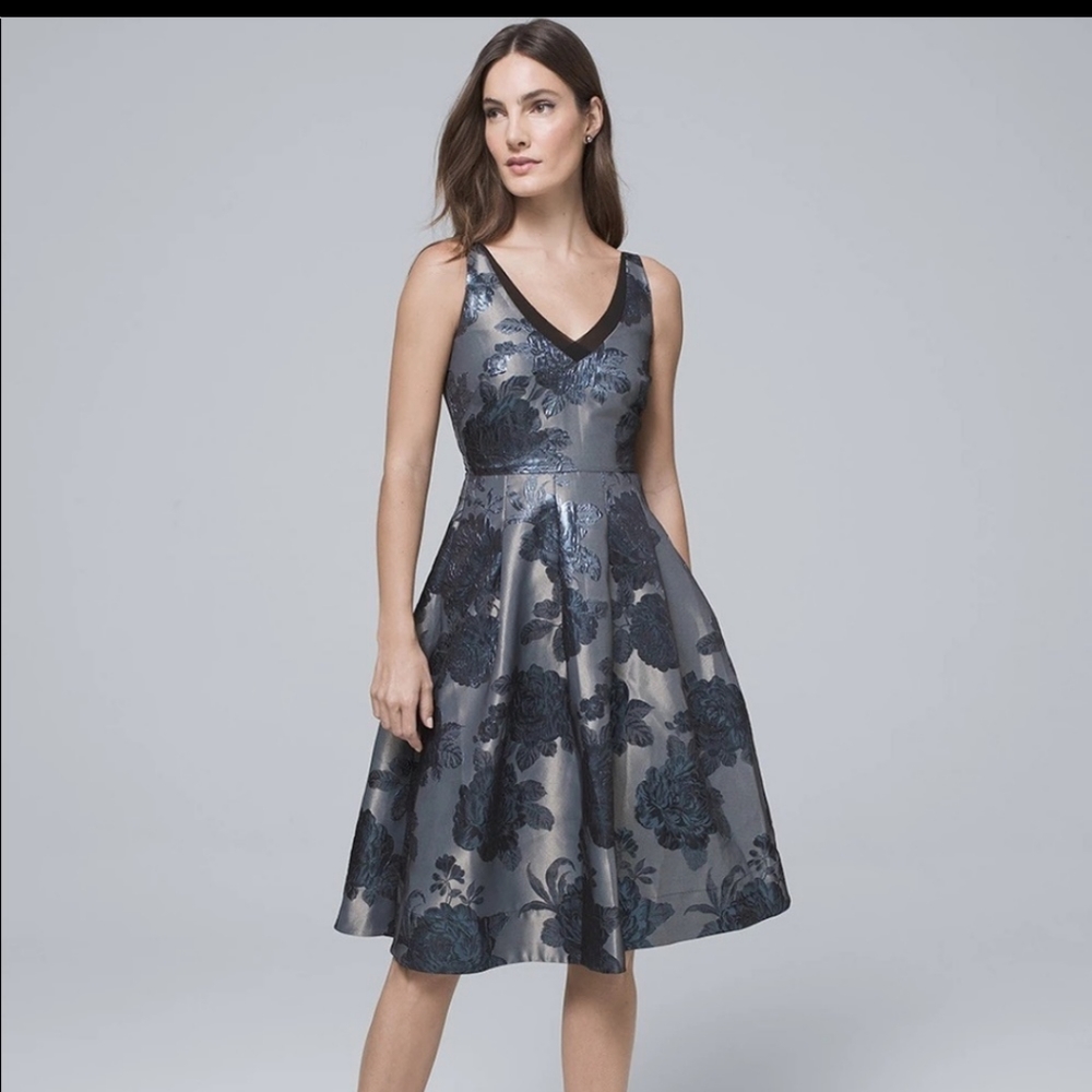 Black and gray floral dress